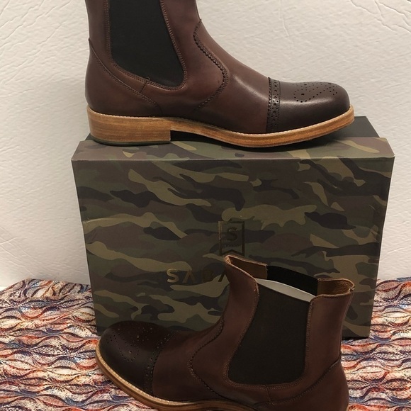 Sabatter boot slip on brandy round toe leather main image 3